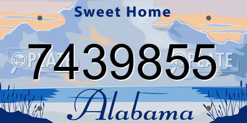 7439855 Alabama License Plate