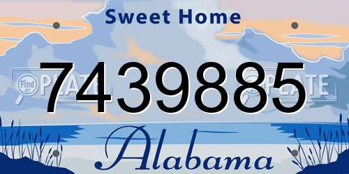 7439885 Alabama License Plate