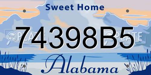 74398B5 Alabama License Plate