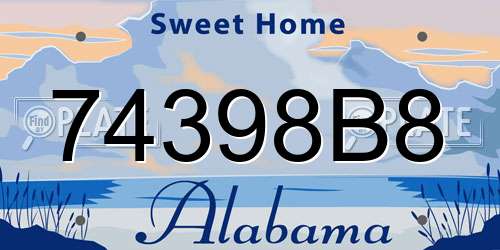 74398B8 Alabama License Plate