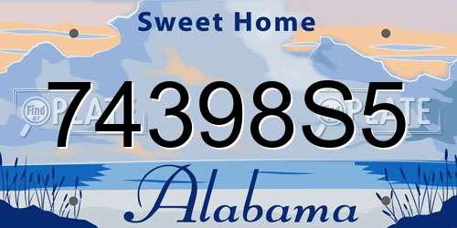 74398S5 Alabama License Plate