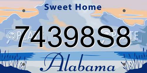 74398S8 Alabama License Plate