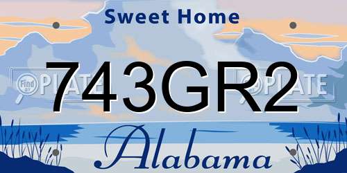 743GR2 Alabama License Plate