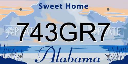 743GR7 Alabama License Plate