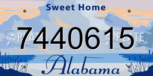 7440615 Alabama License Plate