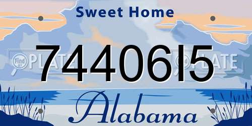74406I5 Alabama License Plate