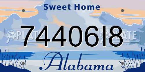 74406I8 Alabama License Plate