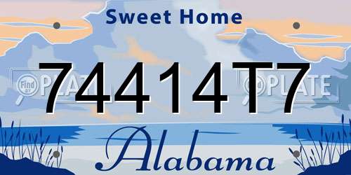 74414T7 Alabama License Plate