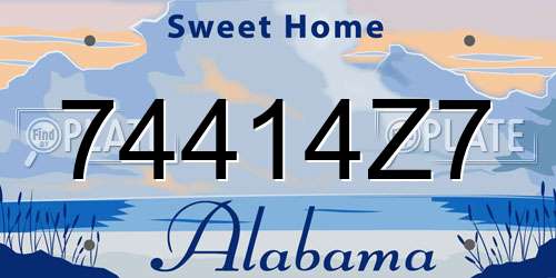 74414Z7 Alabama License Plate