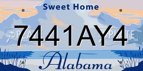 7441AY4 Alabama License Plate
