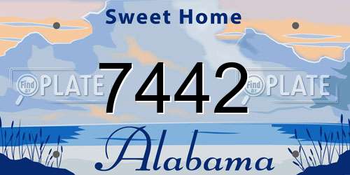 7442 Alabama License Plate