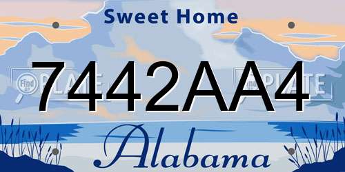 7442AA4 Alabama License Plate