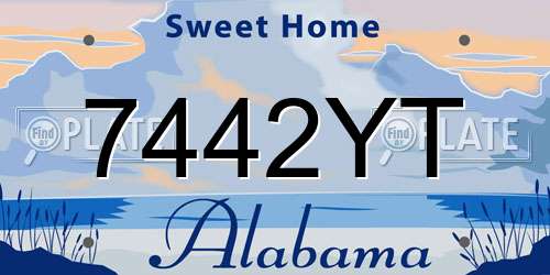7442YT Alabama License Plate