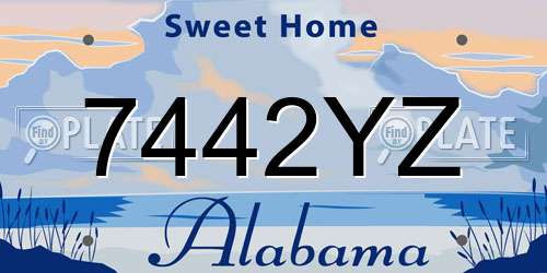 7442YZ Alabama License Plate
