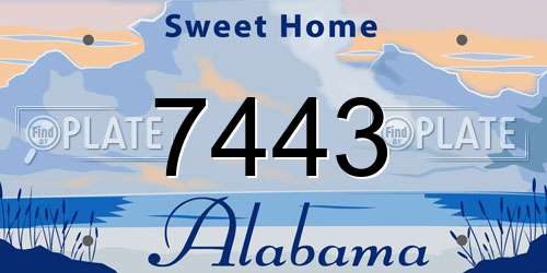 7443 Alabama License Plate