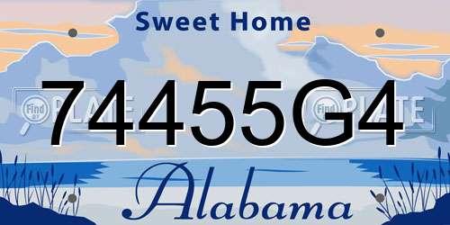 74455G4 Alabama License Plate