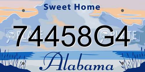 74458G4 Alabama License Plate
