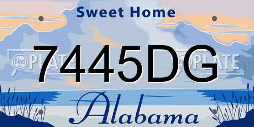 7445DG Alabama License Plate