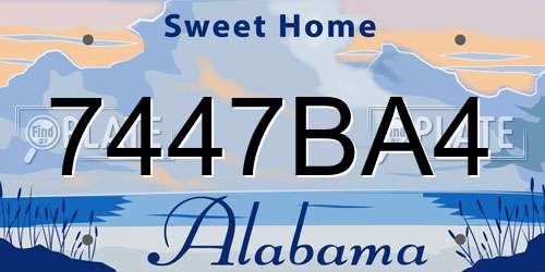 7447BA4 Alabama License Plate