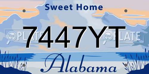 7447YT Alabama License Plate