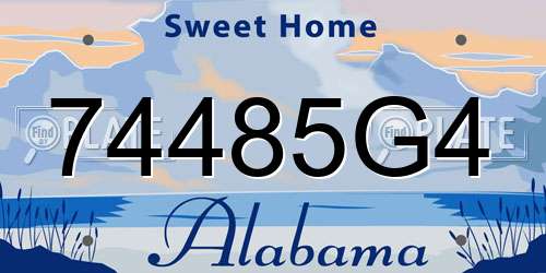 74485G4 Alabama License Plate