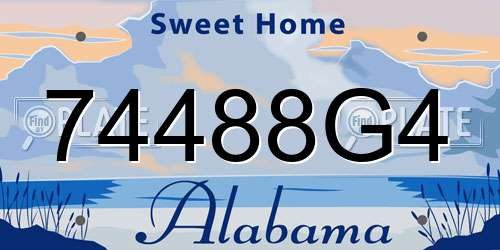 74488G4 Alabama License Plate