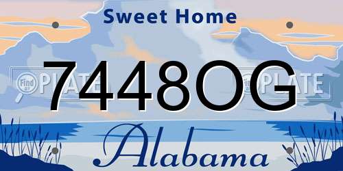 7448OG Alabama License Plate