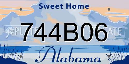 744B06 Alabama License Plate