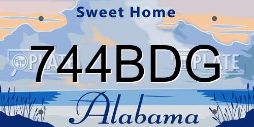 744BDG Alabama License Plate