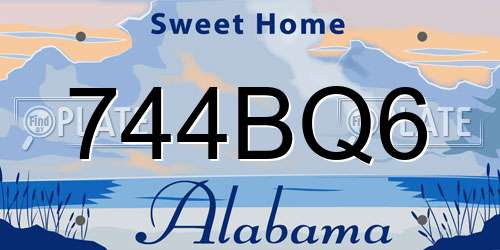 744BQ6 Alabama License Plate