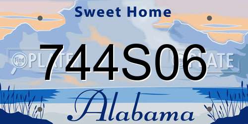 744S06 Alabama License Plate