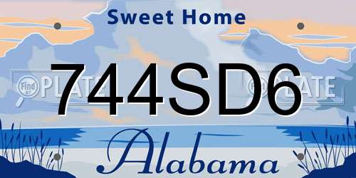 744SD6 Alabama License Plate