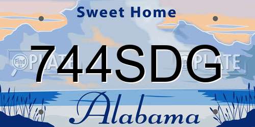 744SDG Alabama License Plate