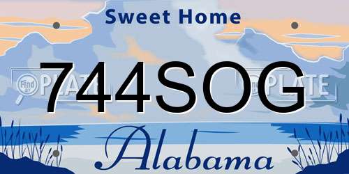 744SOG Alabama License Plate