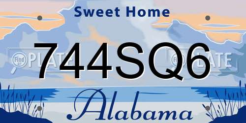 744SQ6 Alabama License Plate