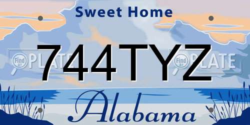 744TYZ Alabama License Plate