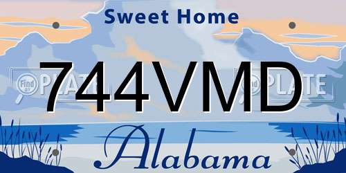 744VMD Alabama License Plate