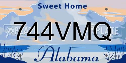 744VMQ Alabama License Plate