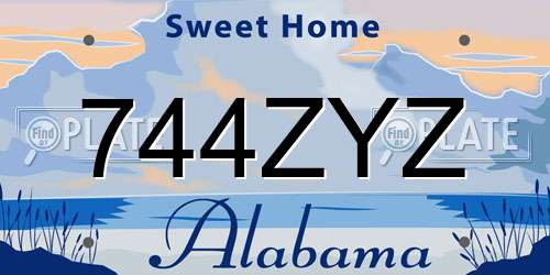744ZYZ Alabama License Plate