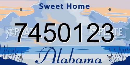 7450123 Alabama License Plate