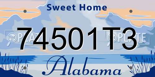74501T3 Alabama License Plate