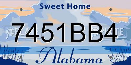 7451BB4 Alabama License Plate