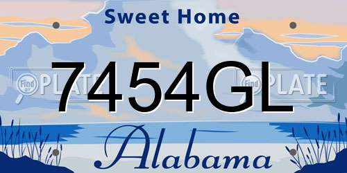 7454GL Alabama License Plate