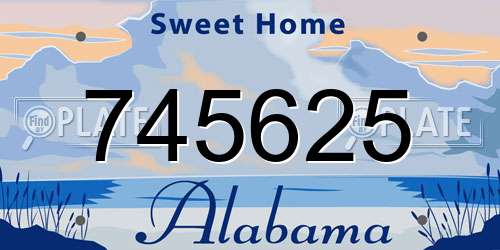 745625 Alabama License Plate