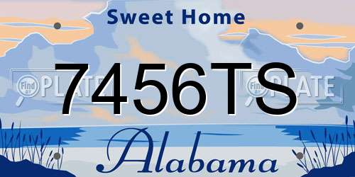 7456TS Alabama License Plate