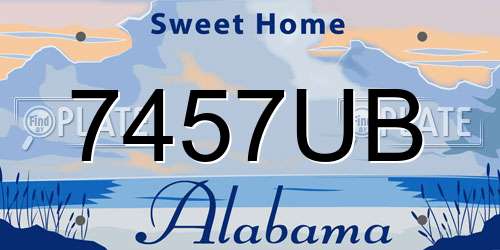 7457UB Alabama License Plate
