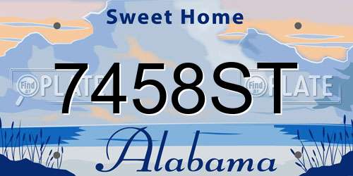 7458ST Alabama License Plate