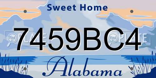 7459BC4 Alabama License Plate