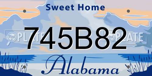 745B82 Alabama License Plate