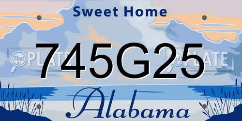 745G25 Alabama License Plate
